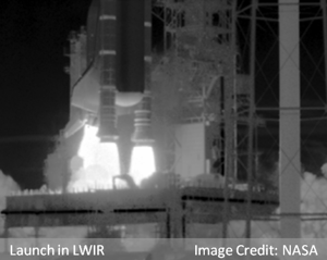 Shuttle launch in LWIR